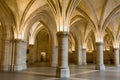 The Rayonnant gothic Hall of the Guards Salle des Gens dÃ¢â¬â¢Armes at the Conciergerie building in Paris, France